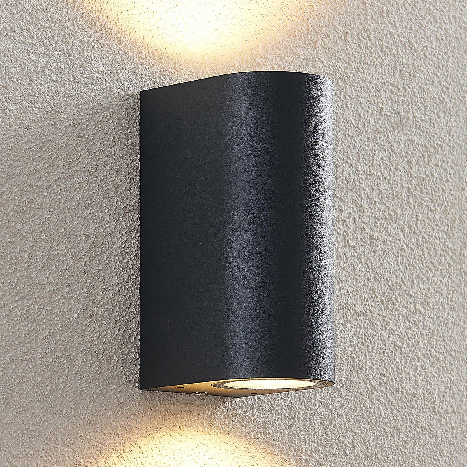 ELC Außenwandlampe Fijona, rund, 15 cm, grau, Aluminium von ELC