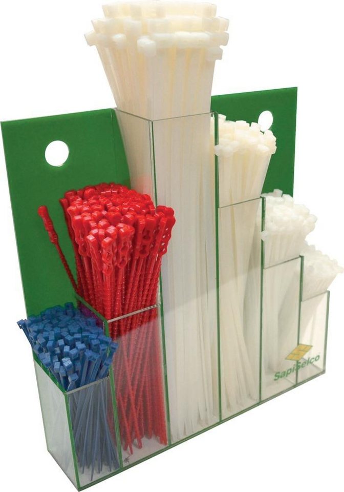 ELC Kabelbinder Kabelbinder-Sortiment 600-teilig im Wanddispay SapiSelco von ELC