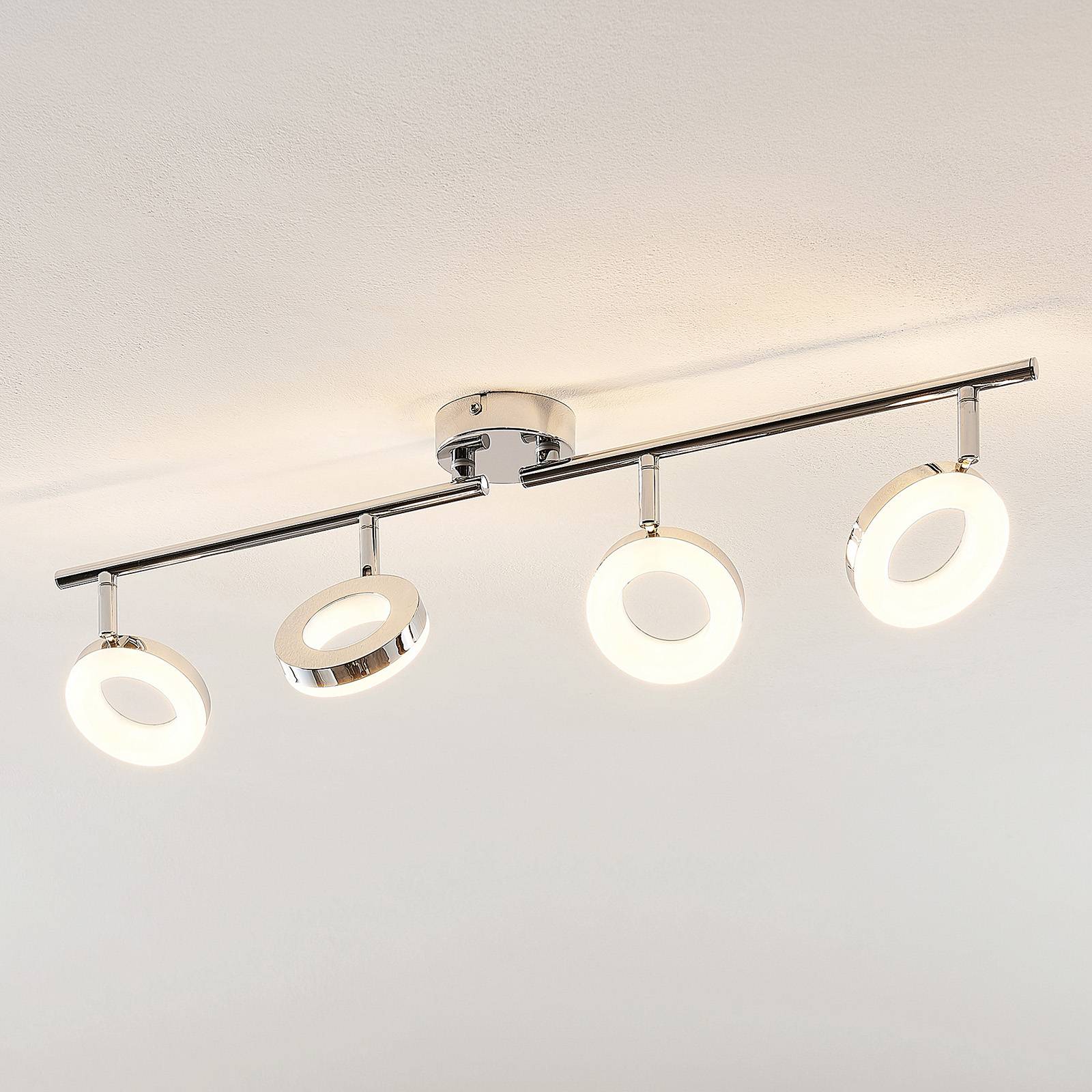 ELC Tioklia LED-Deckenleuchte, chrom, vierflammig ELC Tioklia LED-Deckenleuchte, chrom, vierflammig von ELC