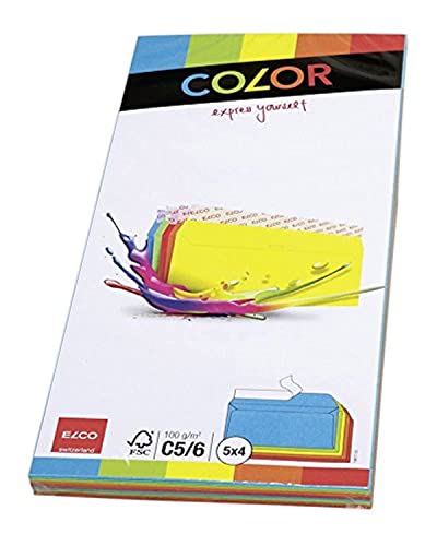 ELCO Color Umschlag DIN lang 100 g/m² 4 x 5 Farben mit Haftverschluss verpackt 20 Stück farblich sortiert ELCO Color Umschlag DIN lang 100 g/m² 4 x 5 Farben mit Haftverschluss verpackt 20 Stück farblich sortiert von ELCO