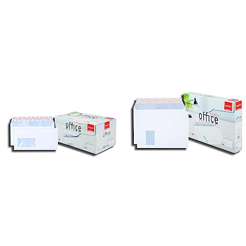 ELCO Office Umschlag DIN lang 80 g/m² FSC-zertifiziert mit Haftverschluss und Sichtfenster 90 x 45 mm in Shop-Box 200 Stück weiß & 74523.12 Office Briefumschlag, C4, 120 g, weiß von ELCO