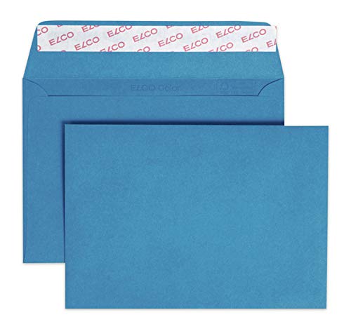 Elco 18832.33 Color Box mit Deckel und 250 Briefumschläge/Versandtasche, Haftklebeverschluss, C6, 100g, königsblau , Fenster: nein von ELCO