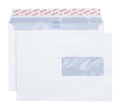 Elco 62896 Briefumschläge mit Fenster, Format C5, Weiß, 500 Stück von ELCO