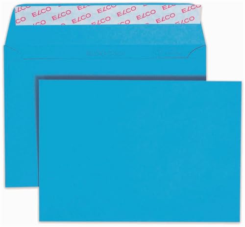 Elco 74634.32 Color Verpackung mit 25 Briefumschläge/Versandtasche, Haftklebeverschluss, C6, 100g, intensivblau, Fenster: nein von ELCO