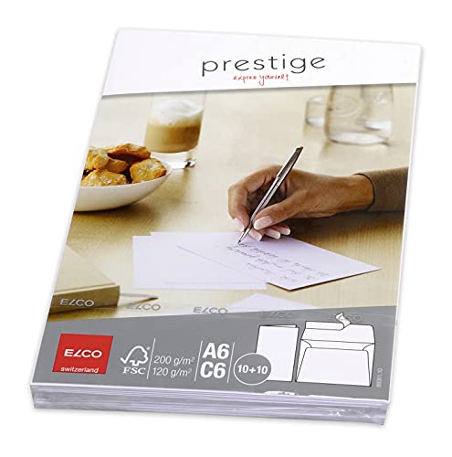 Elco 89301.10 Karten und Umschläge C6 elegantes Sortiment für Korrespondenzen mit der persönlichen Note, weiß Elco 89301.10 Karten und Umschläge C6 elegantes Sortiment für Korrespondenzen mit der persönlichen Note, weiß von ELCO
