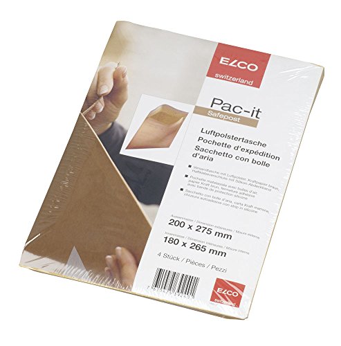 Elco Hüllen Luftblasen Pack 4 Luftpolster-Briefumschläge 200 x 275 mm braun von ELCO