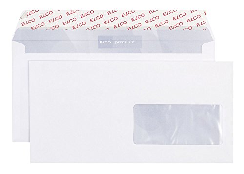 Elco Premium 30796 Briefumschläge, DL (114 x 229 mm), Weiß, 500 Stück von ELCO