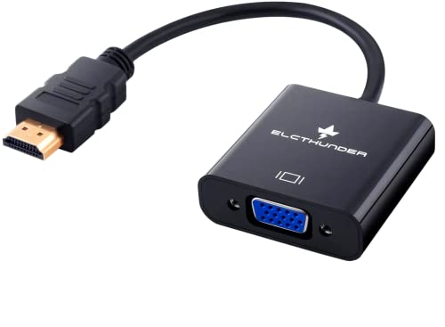 ELCTHUNDER HDMI zu VGA, vergoldeter HDMI-zu-VGA-Adapter Stecker auf Buchse, 1080P HDMI-zu-VGA-Konverter für Laptop/Desktop/Monitor/Projektor/HDTV/HD-Set-Top-Boxen usw von ELCTHUNDER