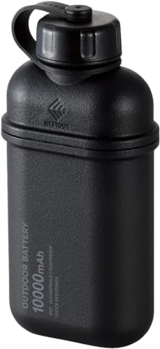 ELECOM NESTOUT Portable Charger, 10000mAh Outdoor Battery Power Bank, 20W USB-C Fast Charging PD, Waterproof IP67, Durable Shockproof, Battery Pack for iPhone Tablet Hiking Travel Camping - Black von ELECOM