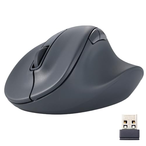 ELECOM Wireless Ergonomic Shape Mouse, 2.4GHz with Mini USB Receiver, Silent Click, Right Hand 2000DPI, 5 Buttons, Optocal Sensor, Compatible with PC, Mac, Laptop, EX-G, Msize Black (M-XGM30DBSKBK) von ELECOM