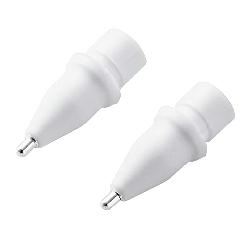 Elecom P-TIPAP01 Ersatzfeder für Apple Pencil, 2 Stück, Metall, extrafein, Dicke: 1 mm Durchmesser, kompatibel mit 1. und 2. Generation, Weiß von ELECOM