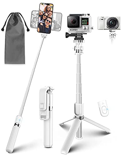Selfie Stick Stativ, Selfiestick mit Bluetooth Fernbedienung Aluminium Selfie-Stange Selfie Stab erweiterbar für iPhone 12/11 Max XS X Samsung S9 Action Kamera Hauwei P30 Android(4-6.5 Zoll) von ELECTRIC GIANT