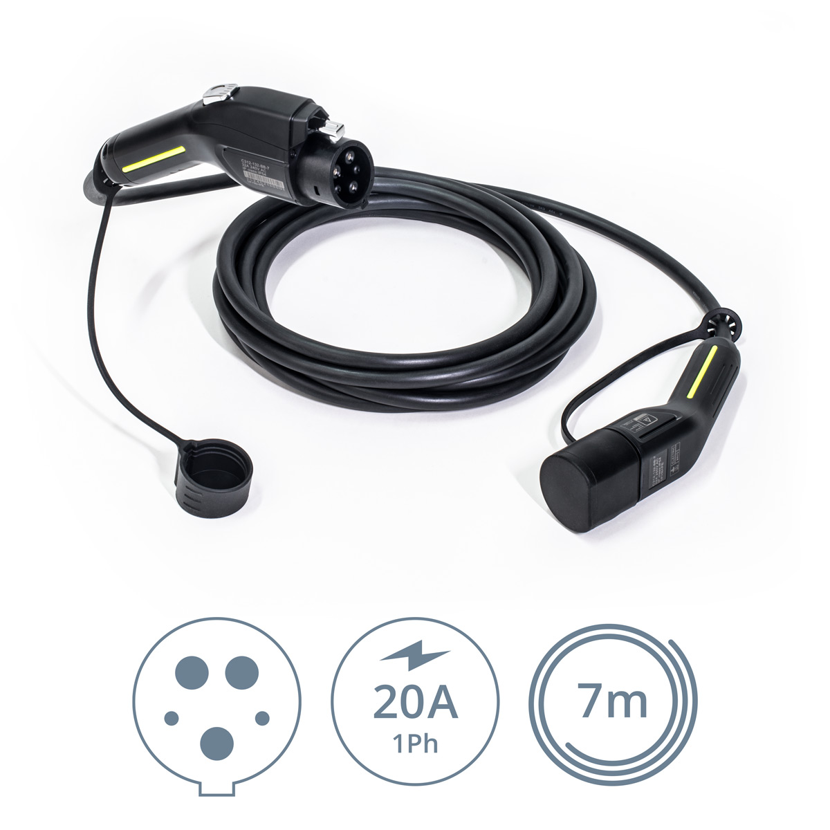 Ladekabel Typ1 | 4,6kW | 20A | 1-phasig | Mode 3 | glatt | black Edition Ladekabel Typ1 | 4,6kW | 20A | 1-phasig | Mode 3 | glatt | black Edition von ELECTRIC-WAYS