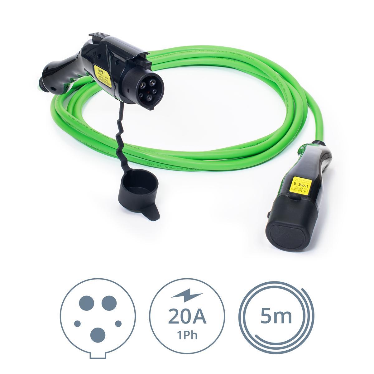Ladekabel Typ1 | 4,6kW | 20A | 1-phasig | Mode 3 | glatt Ladekabel Typ1 | 4,6kW | 20A | 1-phasig | Mode 3 | glatt von ELECTRIC-WAYS