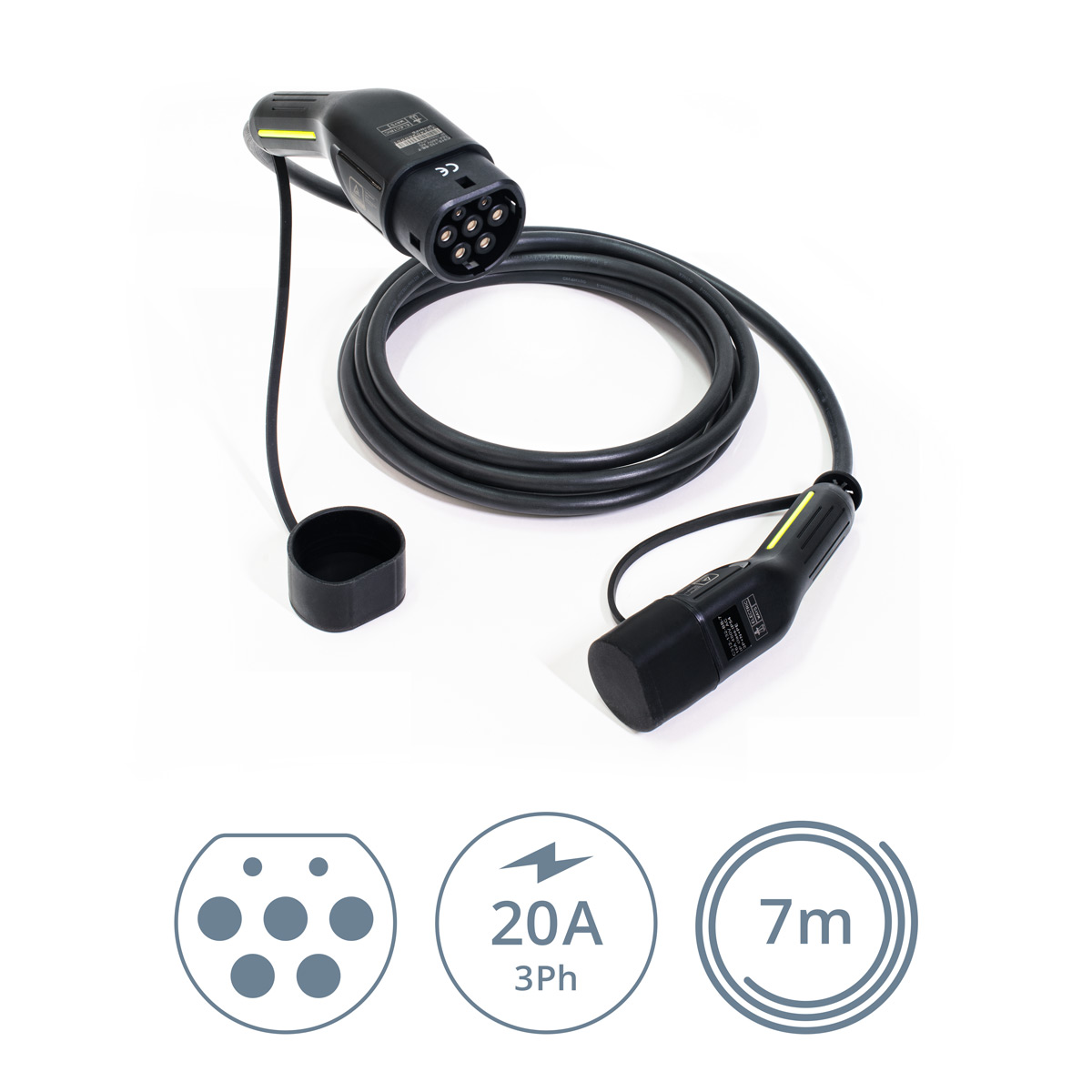Ladekabel Typ2 | 11kW | 20A | 3-phasig | Mode 3 | glatt | black Edition Ladekabel Typ2 | 11kW | 20A | 3-phasig | Mode 3 | glatt | black Edition von ELECTRIC-WAYS