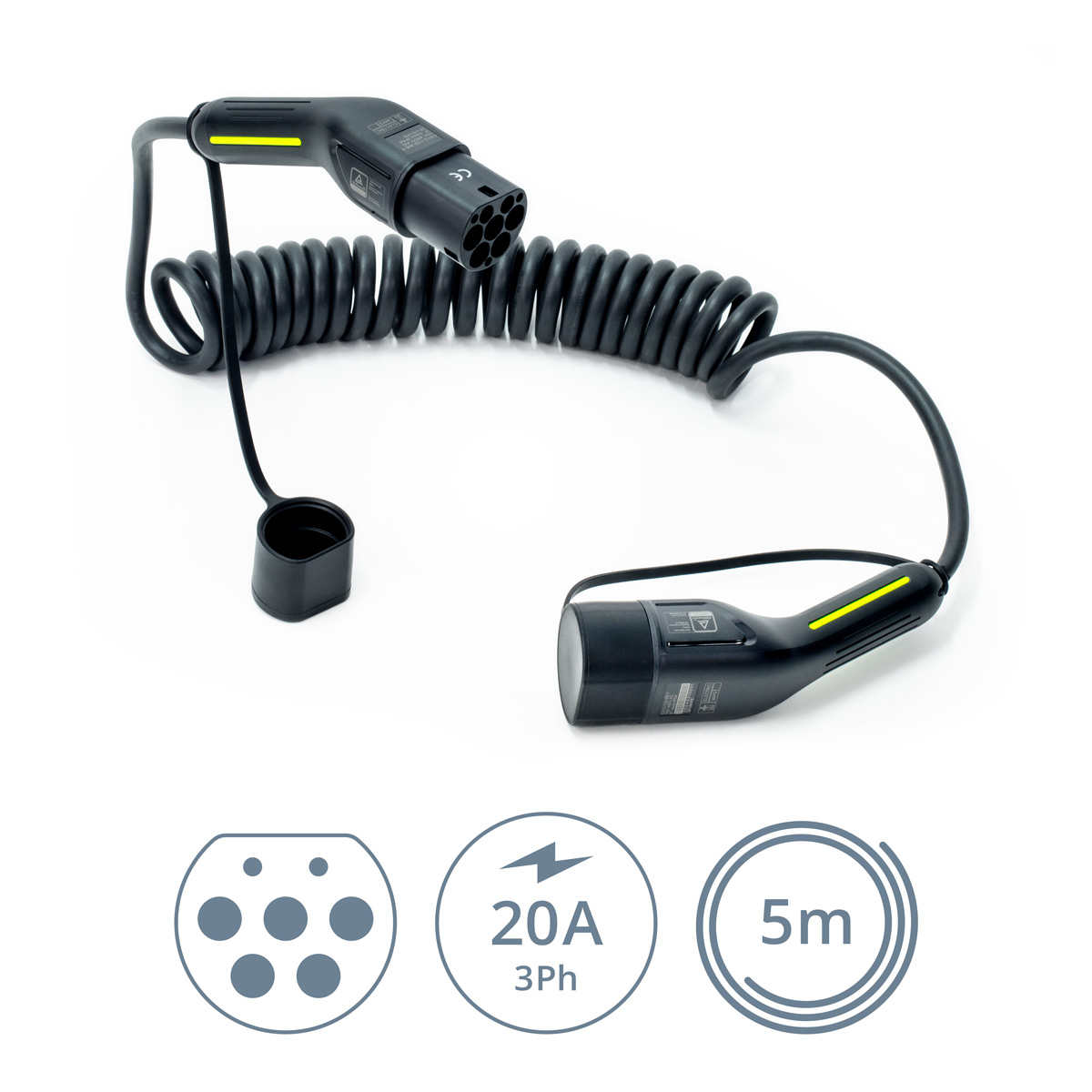 Ladekabel Typ2 | 11kW | 20A | 3-phasig | Mode 3 | spiral | black Edition Ladekabel Typ2 | 11kW | 20A | 3-phasig | Mode 3 | spiral | black Edition von ELECTRIC-WAYS