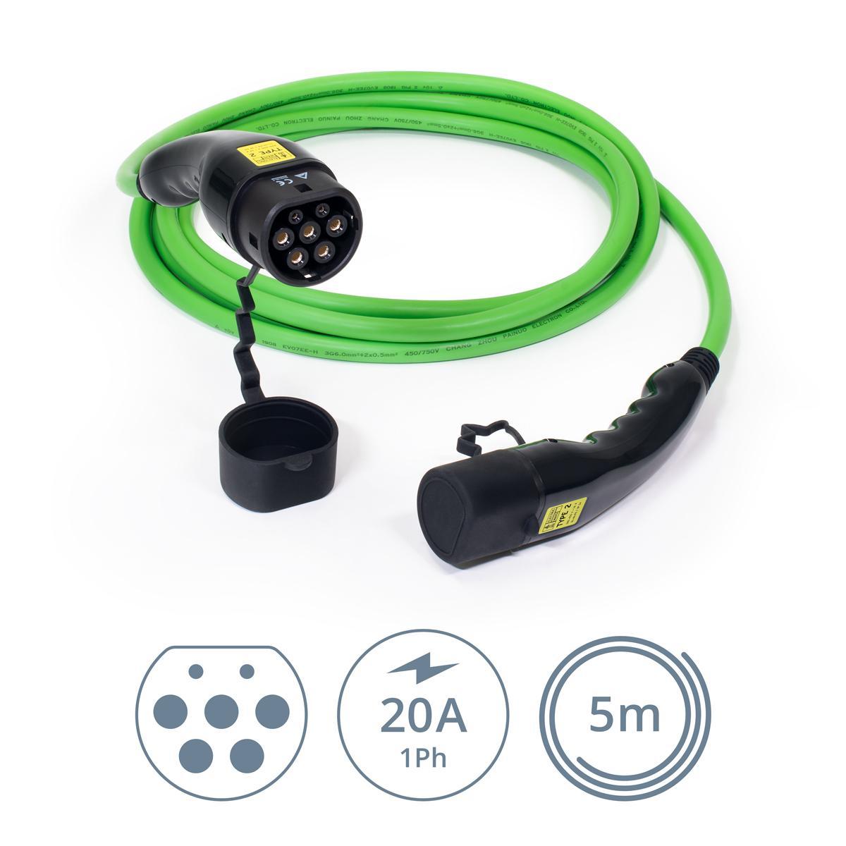 Ladekabel Typ2 | 4,6kW | 20A | 1-phasig | Mode 3 | glatt Ladekabel Typ2 | 4,6kW | 20A | 1-phasig | Mode 3 | glatt von ELECTRIC-WAYS
