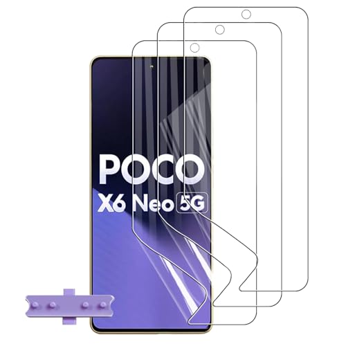 [3 Stück] Displayschutzfolie für Xiaomi Poco X6 Neo, Weideworld TPU Hydrogel Displayschutzfolie für Xiaomi Poco X6 Neo, entspiegelt, ultraklear, transparent von ELECTRO-WEIDEWORLD