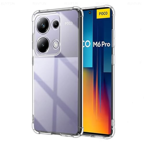 Weideworld Schutzhülle für Xiaomi Poco M6 Pro 4G/Redmi Note 13 Pro 4G, weich, TPU, Silikon, AIR Cushion Schutzhülle, für Poco M6 Pro 4G/Redmi Note 13 Pro 4G, transparent von ELECTRO-WEIDEWORLD