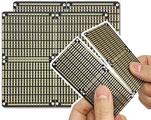 ELECTROCOOKIE PCB Prototype Board schnappbare Streifen-Board mit stromschienen für arduino und DIY Electronics, vergoldet, 3,8 "x3.5 (2-Pack, Mattschwarz) von ELECTROCOOKIE