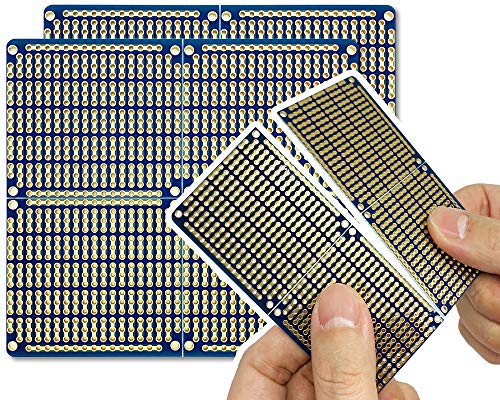ELECTROCOOKIE schnappbare PCB, Streifen-Board mit stromschienen für arduino und Elektronik, vergoldet, 3,8 "x3.5 (2-Pack, blau) von ELECTROCOOKIE