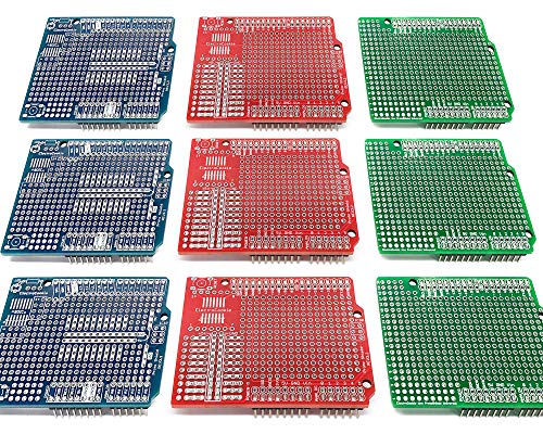 Electrocookie Proto Shield Kit für Arduino Uno R3, Expansion Prototyping PCB Board (3 Typen, 9 Stück) von ELECTROCOOKIE