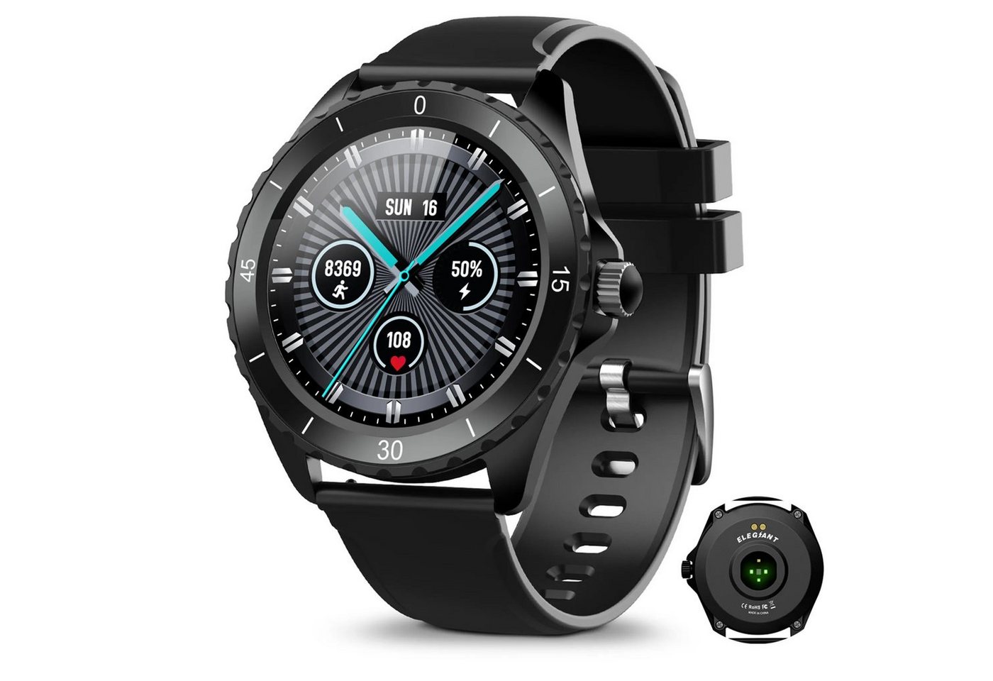 ELEGIANT C520 Smartwatch (1,3 Zoll), Band wechselbar, Design, Hoher Komfort, Ausstrahlender Luxus von ELEGIANT