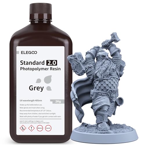 ELEGOO 3D Drucker LCD UV Resin, 405nm Standard Photopolymer Resin für LCD/DLP 3D Drucker Photopolymer Harz, 2kg 2.0 Grau ELEGOO 3D Drucker LCD UV Resin, 405nm Standard Photopolymer Resin für LCD/DLP 3D Drucker Photopolymer Harz, 2kg 2.0 Grau von ELEGOO