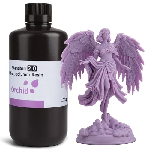 ELEGOO 3D Drucker Resin, 405nm UV härtendes Standard Photopolymer Harz 2.0 für LCD 3D Drucker, Hohe Präzision, Geringer Geruch, Strahlende Orchidee 1000g von ELEGOO