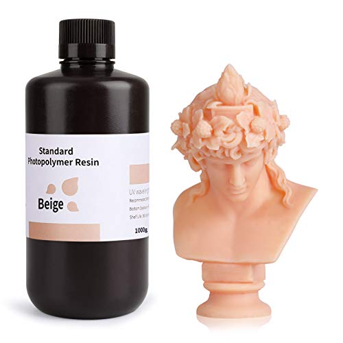 ELEGOO 3D Drucker Resin, UV 405nm Standard Resin mit Hohe Präzision und Schnelle UV-Härtung für MSLA/DLP/LCD 3D Drucker, Photopolymer-Kunstharz Flüssige 3D-Druckmaterialien, Beige 1000g von ELEGOO