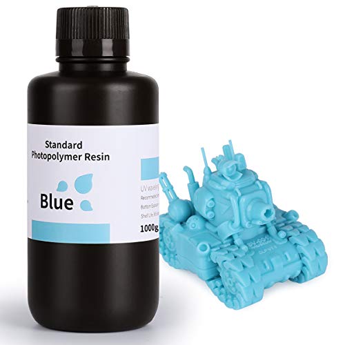 ELEGOO 3D Drucker Resin, UV 405nm Standard Resin mit Hohe Präzision und Schnelle UV-Härtung für MSLA/DLP/LCD 3D Drucker, Photopolymer-Kunstharz Flüssige 3D-Druckmaterialien, Blau 1000g von ELEGOO