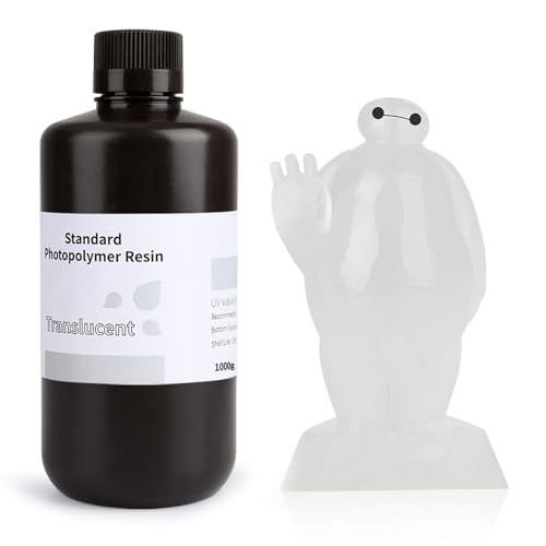 ELEGOO 3D Drucker Resin, UV 405nm Standard Resin mit Hohe Präzision und Schnelle UV-Härtung für MSLA/DLP/LCD 3D Drucker, Photopolymer-Kunstharz Flüssige 3D-Druckmaterialien, Transluzent 1000g ELEGOO 3D Drucker Resin, UV 405nm Standard Resin mit Hohe Präzision und Schnelle UV-Härtung für MSLA/DLP/LCD 3D Drucker, Photopolymer-Kunstharz Flüssige 3D-Druckmaterialien, Transluzent 1000g von ELEGOO
