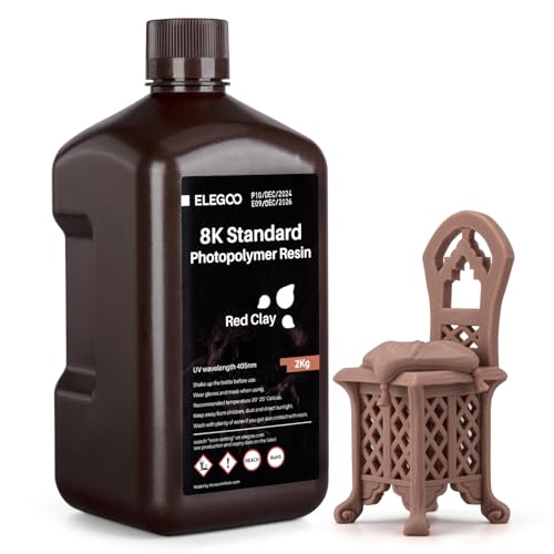 ELEGOO 8K Standard Photopolymer Resin 405nm UV-härtendes Harz Beste für Saturn 2 8K LCD 3D Drucker Terrakotta 2000G von ELEGOO