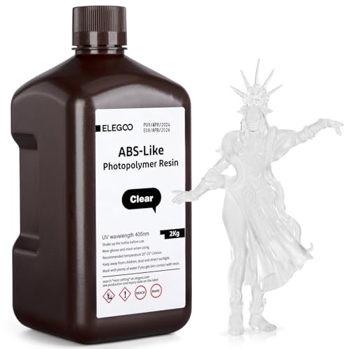 ELEGOO ABS-Like 3D Drucker Resin LCD UV-härtendes Harz 405nm Standard Photopolymerharz für LCD 3D Drucker Transluzent 2000g von ELEGOO