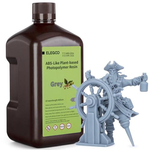 ELEGOO ABS-Like 3D Drucker Resin auf Pflanzlicher Basis mit Extrem Geringem Geruch und Hoher Präzision, 405 nm UV Photopolymerharz, Schnelle Aushärtung Harz für Resin 3D Drucker Grau 2000g ELEGOO ABS-Like 3D Drucker Resin auf Pflanzlicher Basis mit Extrem Geringem Geruch und Hoher Präzision, 405 nm UV Photopolymerharz, Schnelle Aushärtung Harz für Resin 3D Drucker Grau 2000g von ELEGOO