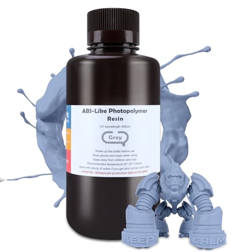 ELEGOO ABS-Like Resin 1000g Grau, 405nm Rapid LCD UV-härtendes Harz Photopolymerharz 3D Drucker Resin für LCD/DLP 3D Drucker von ELEGOO