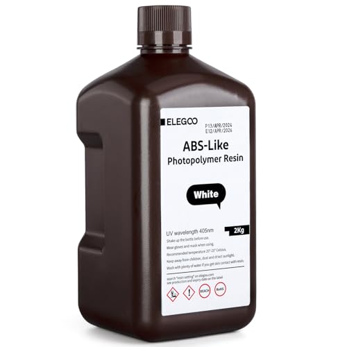 ELEGOO ABS-Like Resin 2000g Weiß, 405nm Rapid LCD UV-härtendes Harz Photopolymerharz 3D Drucker Resin für LCD/DLP 3D Drucker von ELEGOO