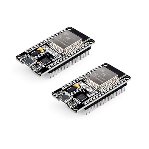 ELEGOO ESP32 Entwicklungsboard Micro-USB, 2.4GHz Dual Modus WiFi+Bluetooth Dual Core Mikrocontroller für Arduino IDE, Unterstützung AP/STA/AP+STA, CP2102 Chip, 2 Stück von ELEGOO