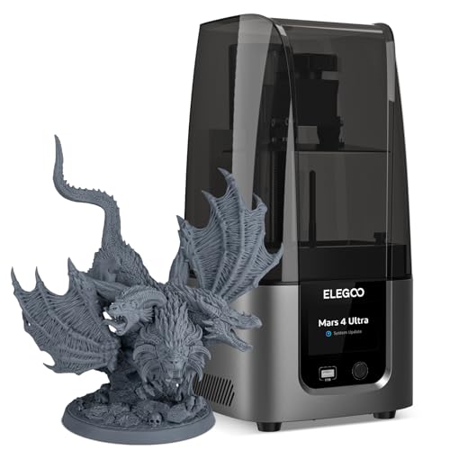 ELEGOO Mars 4 Ultra MSLA Resin 3D Drucker, Harz 3D-Drucker mit 9K Monochrom-LCD, Wi-Fi Konnektivität, Müheloses Nivellierung, ACF Release Liner Film, 3D Printer Druckgröße von 153,36x77,76x165mm³ von ELEGOO