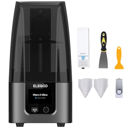ELEGOO Mars 4 Ultra MSLA Resin 3D Drucker mit 7 Zoll 9K-Monochrom-LCD, Hohe Präzision, Wi-Fi-Konnektivität, Mühelosem Nivelliersystem, ACF-Release Liner Folie, Druckgröße 153,36 x 77,76 x 165 mm³ von ELEGOO