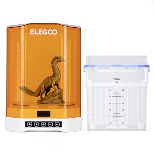 ELEGOO Mercury Plus V3 Reinigungs- und Aushärtungsstation, Wash and Cure Station mit 7,5 l große Kapazität und 360° Stereo-Aushärtung, Kompatibel mit Den Meisten LCD/DLP/SLA 3D-Drucker von ELEGOO