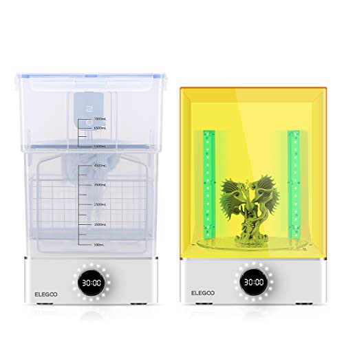 ELEGOO Mercury X Bundle Große Wasch und Aushärtemaschine für Saturn LCD SLA DLP 3D Gedruckte Modelle Harz UV Härtungsbox mit 360° Unterseite Lichtdrehteller von ELEGOO