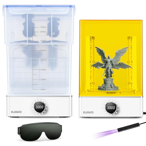 ELEGOO Mercury XS Bundle mit Separater Wasch- und Aushärtestation und handgehaltenem UV-Licht, Waschen & Aushärten Maschine für Saturn S Mars 2/3 Pro Photon S Mono LCD/DLP/SLA 3D Resin Drucker Modelle von ELEGOO