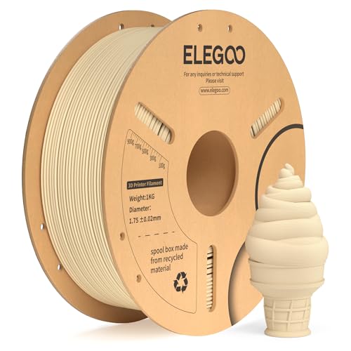 ELEGOO PLA+ Filament 1.75mm Beige 1KG, PLA Plus 3D Drucker Filament, Härter und Stärker Filament-3D-Druckmaterialien, Maßgenauigkeit +/-0,02mm, Kompatibel mit den FDM-Drucker(1KG/Spool, 2.2lbs) von ELEGOO