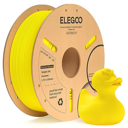 ELEGOO PLA+ Filament 1.75mm Gelb 1KG, PLA Plus 3D Drucker Filament, Härter und Stärker Filament-3D-Druckmaterialien, Maßgenauigkeit +/-0,02mm, Kompatibel mit den Meisten FDM-Drucker(1KG/Spool, 2.2lbs) von ELEGOO