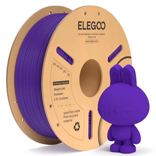 ELEGOO PLA+ Filament 1.75mm Lila 1KG, PLA Plus 3D Drucker Filament, Härter und Stärker Filament-3D-Druckmaterialien, Maßgenauigkeit +/-0,02mm, Kompatibel mit den Meisten FDM-Drucker(1KG/Spool, 2.2lbs) von ELEGOO