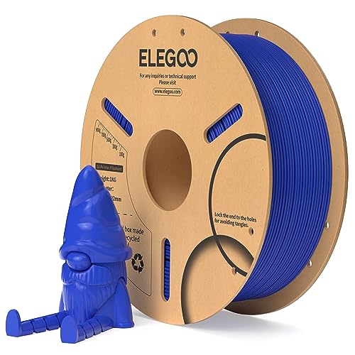 ELEGOO PLA Filament 1.75mm Blau 1KG, 3D Drucker Filament Maßgenauigkeit +/- 0,02 mm, 1kg Pappspule (2.2lbs) Filament-3D-Druckmaterialien Passt für die meisten FDM 3D-Drucker von ELEGOO