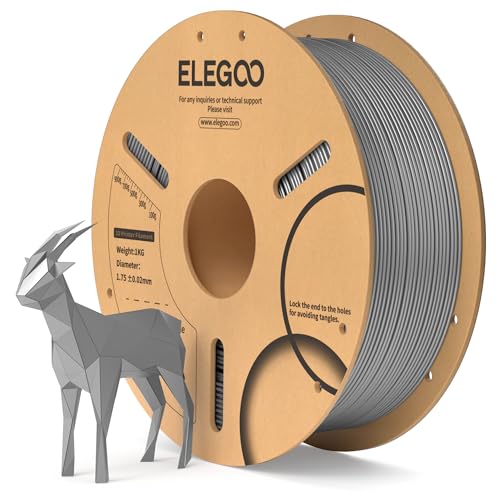 ELEGOO PLA Filament 1.75mm Space Grau 1KG, 3D Drucker Filament Maßgenauigkeit +/- 0,02 Mm, 1kg Pappspule (2.2lbs) Filament-3D-Druckmaterialien Passt Für Die Meisten FDM 3D-Drucker von ELEGOO