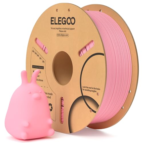 ELEGOO PLA Filament 1.75mm Rosa 1KG, 3D Drucker Filament Maßgenauigkeit +/- 0,02 mm, 1kg Pappspule (2.2lbs) Filament-3D-Druckmaterialien Passt für die meisten FDM 3D-Drucker von ELEGOO