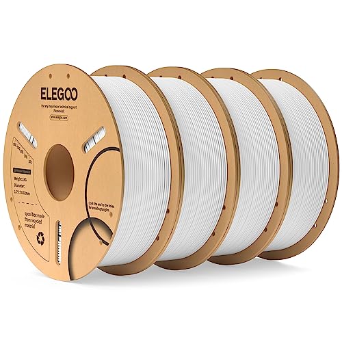 ELEGOO PLA Filament 1.75mm Weiß 4KG, 3D Drucker Filament Maßgenauigkeit +/- 0,02 mm, 4kg Pappspule (8.8lbs) Filament-3D-Druckmaterialien Passt für die meisten FDM 3D-Drucker von ELEGOO
